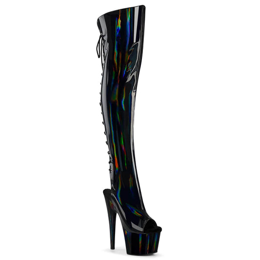 ADORE-3019HWR Black Stretch Hologram/Black Hologram Pleaser US Size (Women's): 5