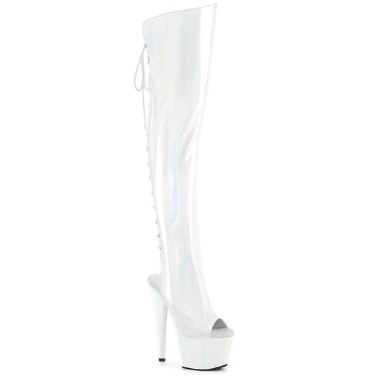 ADORE-3019HWR White Stretch Hologram/White Hologram Pleaser US Size (Women's): 5