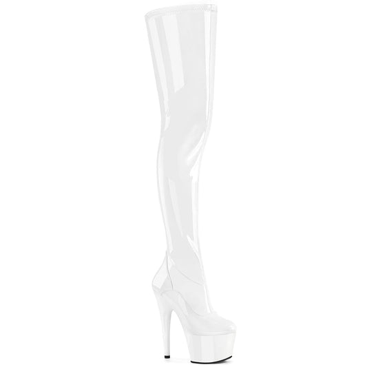 ADORE-4000 White Stretch Patent/White Pleaser US Size (Women's): 5