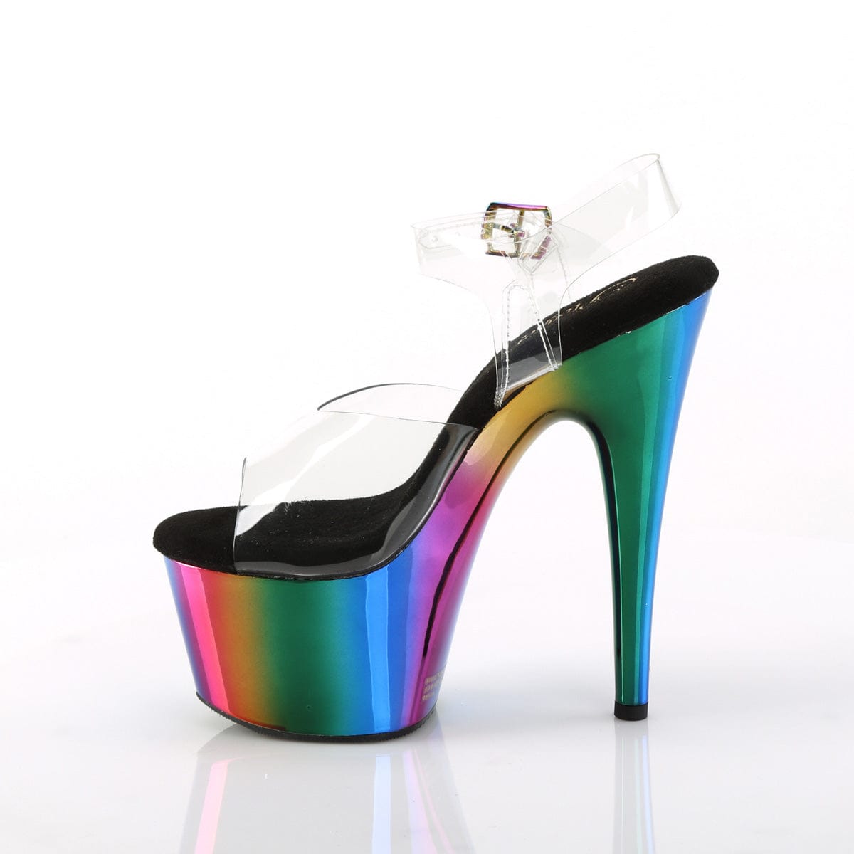 ADORE-708RC Clear/Rainbow Chrome Platform Sandal Pleaser US Size (Women's): 5