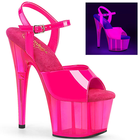 ADORE-709UVT Neon Hot Pink Patent/Hot Pink Tinted Pleaser US Size (Women's): 5