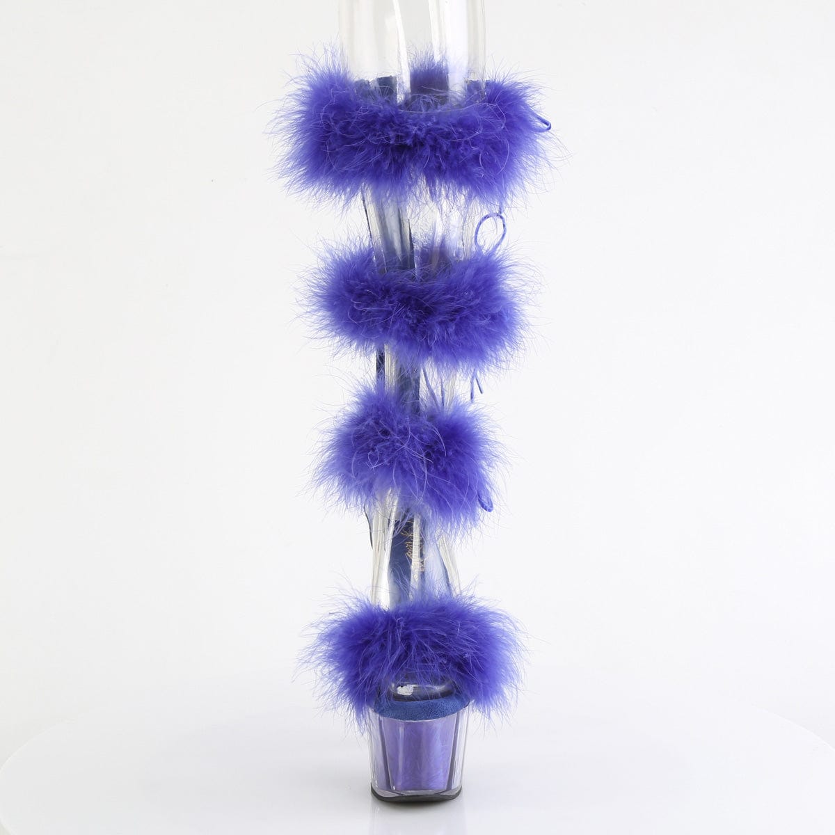 ADORE-728F Clear-Royal Blue Fur/M Pleaser US Size (Women's): 5