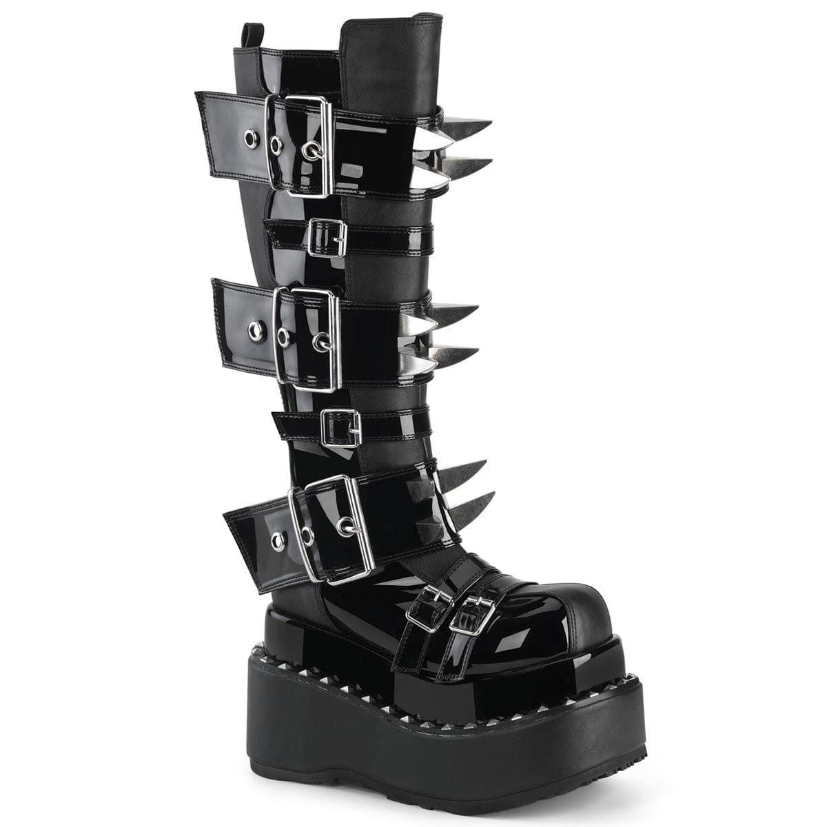 BEAR-215 Black Vegan Leather-Patent Demonia US Size (Women's): 6