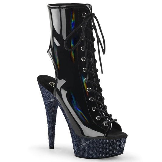 BEJEWELED-1016-6 Black Hologram Patent/Midnight Black Rhinestones Pleaser US Size (Women's): 5