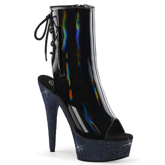 BEJEWELED-1018DM-6 Black Hologram Patent/Midnight Black Rhinestones Pleaser US Size (Women's): 5