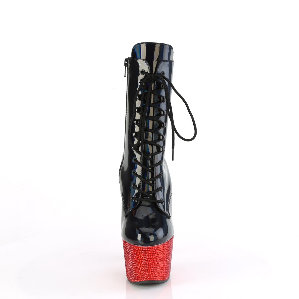 BEJEWELED-1020-7 Black Hologram Patent/Red Rhinestones Pleaser US Size (Women's): 5