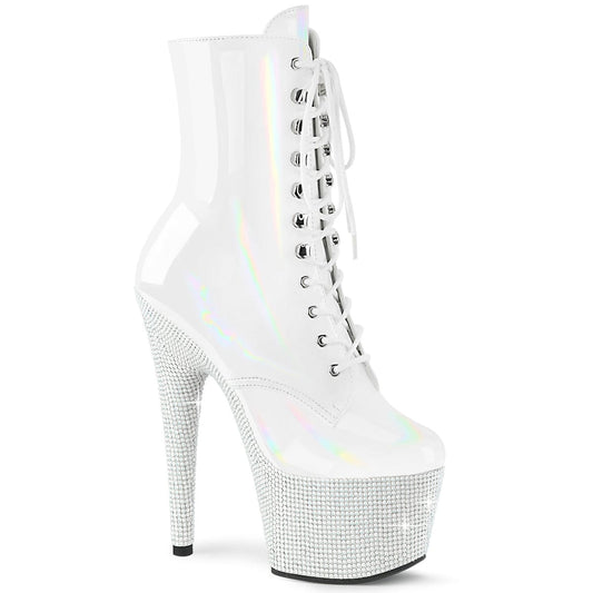 BEJEWELED-1020-7 White Hologram Patent/White Rhinestones Pleaser US Size (Women's): 5