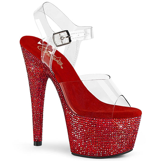 BEJEWELED-708DM Clear/Red Rhinestones Pleaser US Size (Women's): 5