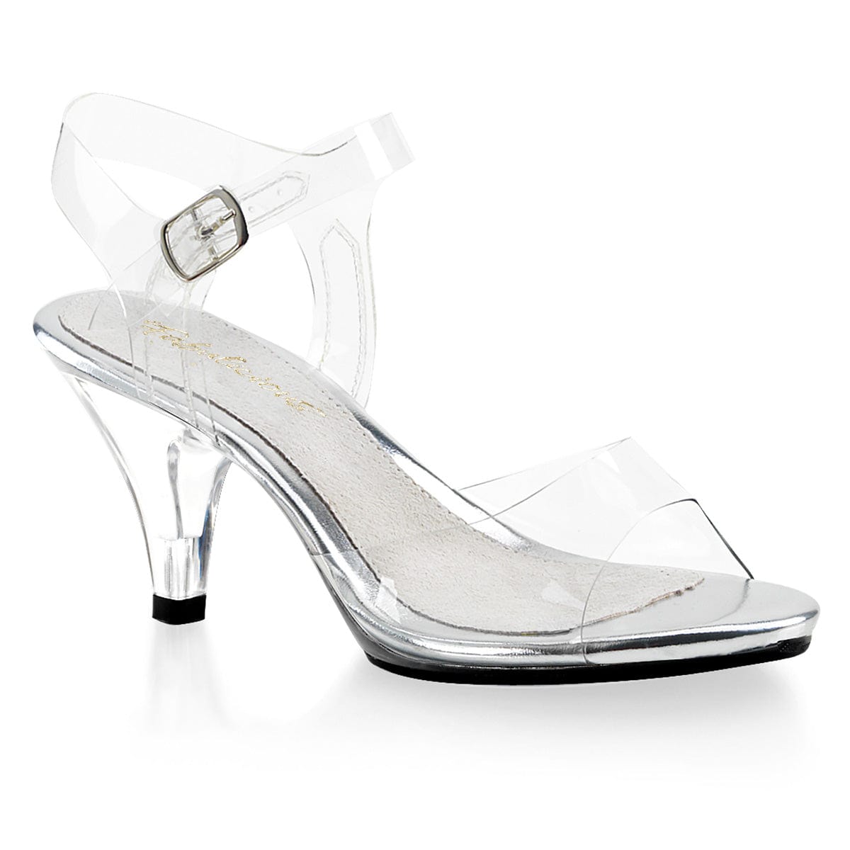 Clear small cheap heel shoes