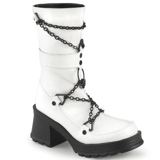 BRATTY-120 White Vegan Leather Demonia US Size (Women's): 6