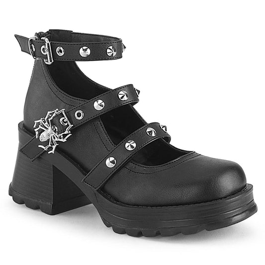 BRATTY-30 Black Vegan Leather Demonia US Size (Women's): 6