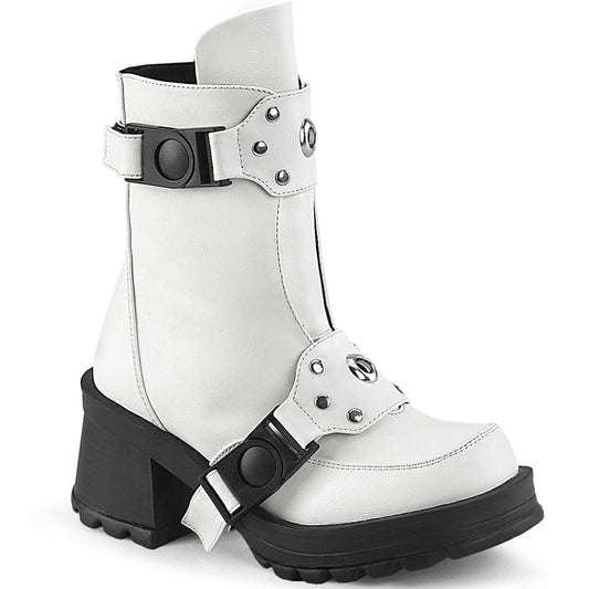 BRATTY-56 White Vegan Leather Demonia US Size (Women's): 6