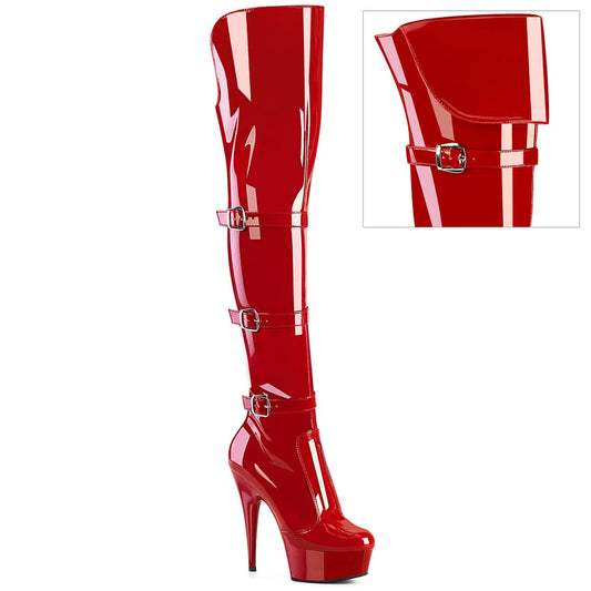 DELIGHT-3018 Red Stretch Patent/Red Pleaser US Size (Women's): 5