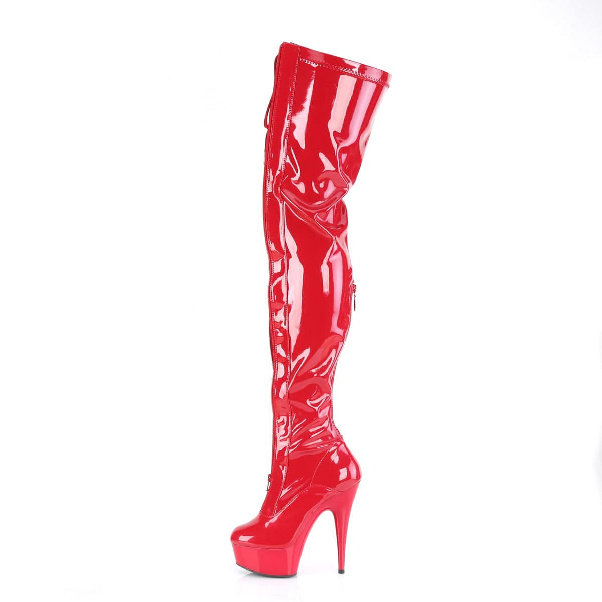 DELIGHT-3027 Red-Black Stretch Patent/Red Pleaser US Size (Women's): 5