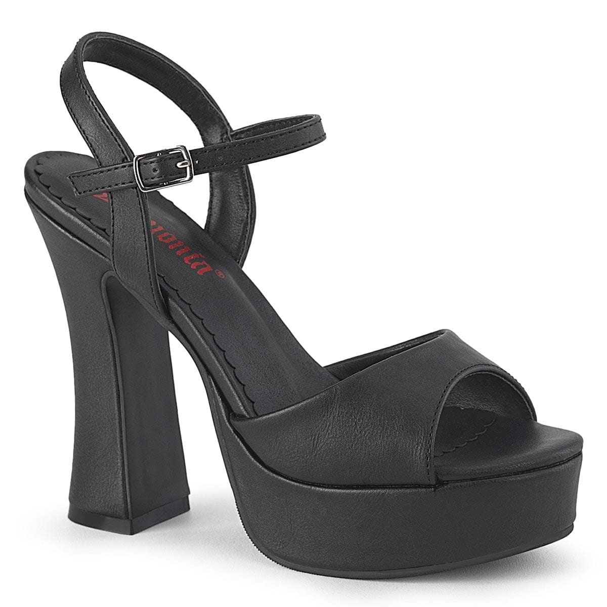 Maken Square Open Toe Ankle Towelling Gladiator Straps Chunky Heels Sandals  - Black Flock in Sexy Heels & Platforms - $83.18