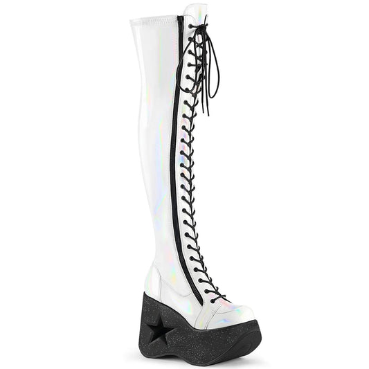 DYNAMITE-300 White Stretch Hologram Demonia US Size (Women's): 6