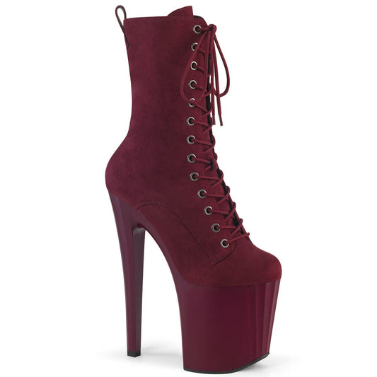 ENCHANT-1040 Burgundy Faux Suede/Burgundy Matte Pleaser US Size (Women's): 5