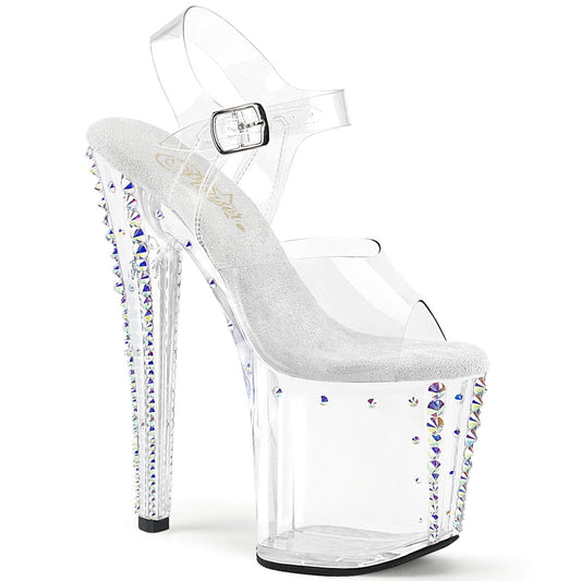 ENCHANT-708RS-02 Clear/Clear-AB Rhinestones Platform Shoes Pleaser US Size (Women's): 5