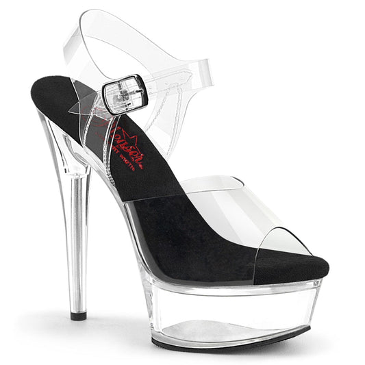 EXCITE-608 Clear-Black/Clear Pleaser US Size (Women's): 5