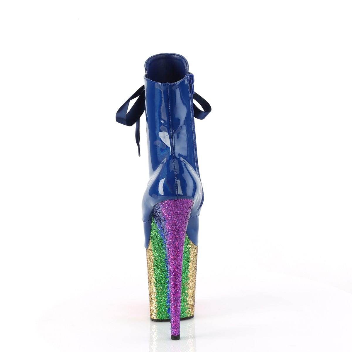 FLAMINGO-1020HG Royal Blue Hologram Patent/Rainbow Glitter Pleaser US Size (Women's): 5