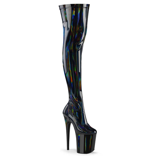 FLAMINGO-3000HWR Black Stretch Hologram/Black Hologram Pleaser US Size (Women's): 5