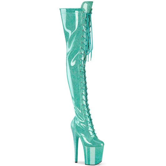 FLAMINGO-3020GP Aqua Glitter Patent/M Pleaser US Size (Women's): 5