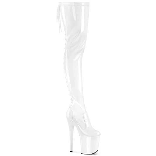 FLAMINGO-3850 White Stretch Patent/White Pleaser US Size (Women's): 5