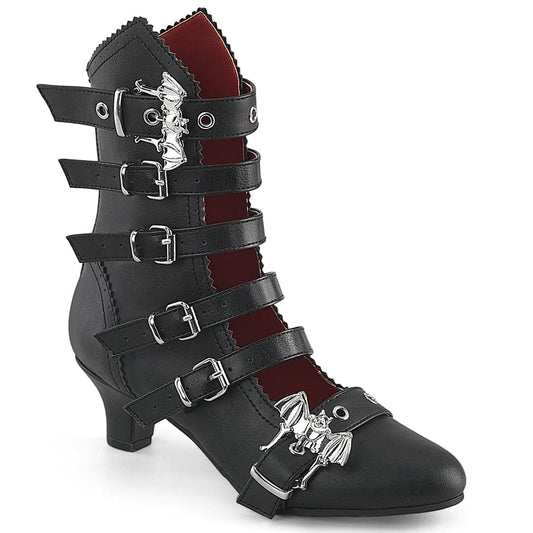 FLORA-1035 Black Vegan Leather Demonia US Size (Women's): 6