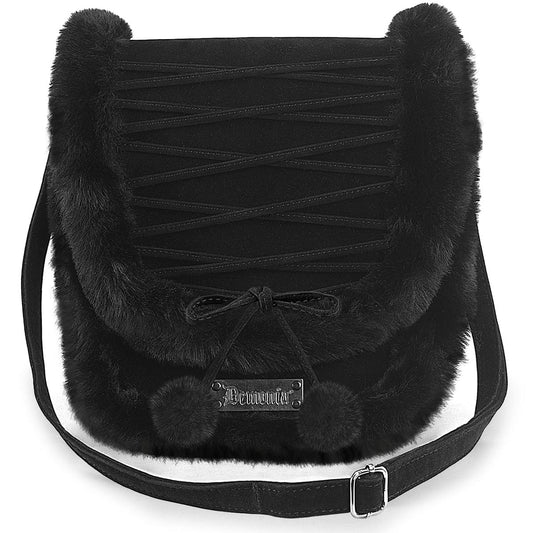 HB-663 Black FAUX SUEDE-FAUX FUR Demonia US Size (Women's): ONE SIZE