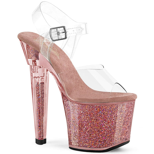 LOVESICK-708SG Clear/Pink Multi Iridescent Glitters Pleaser US Size (Women's): 5