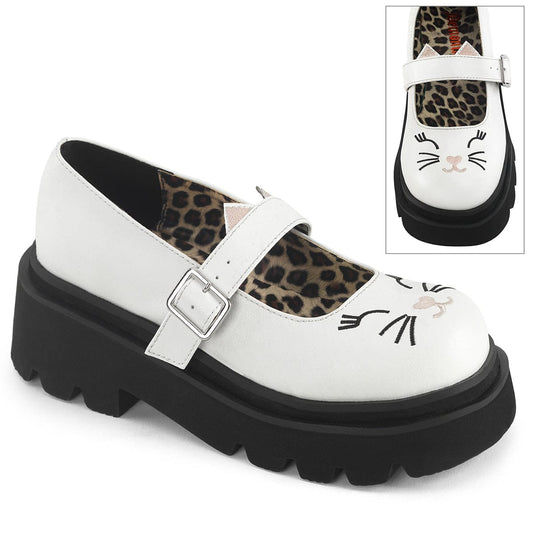 RENEGADE-56 White Vegan Leather Demonia US Size (Women's): 6