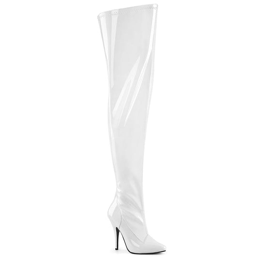 SEDUCE-3000WC White Stretch Patent Pleaser US Size (Women's): 6