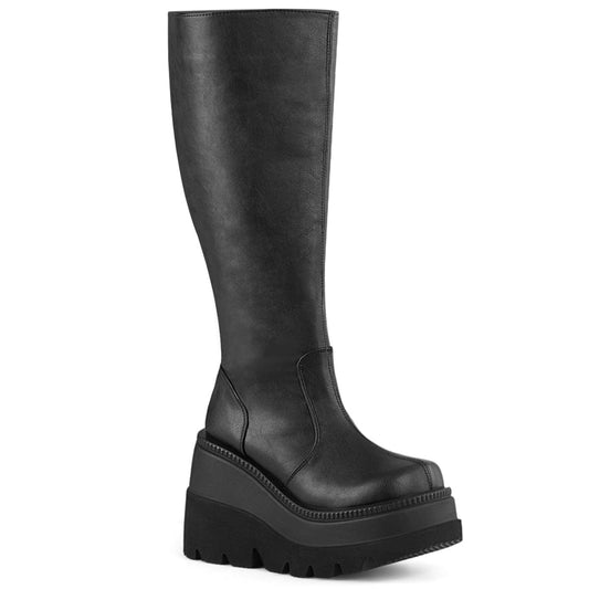 SHAKER-100WC Black Vegan Leather Demonia US Size (Women's): 5