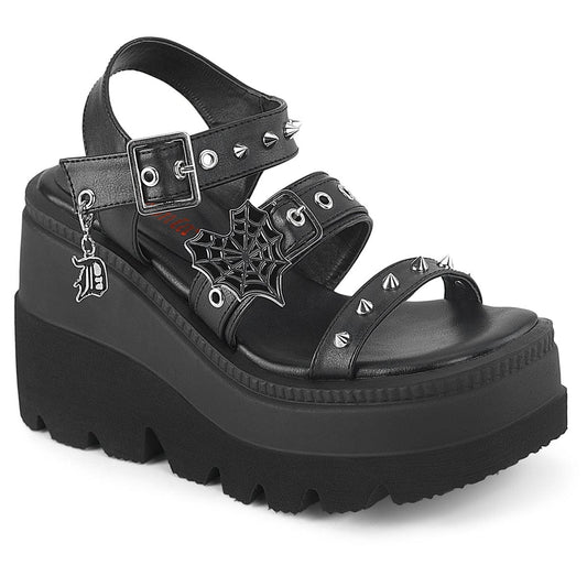 SHAKER-13 Black Vegan Leather Demonia US Size (Women's): 5