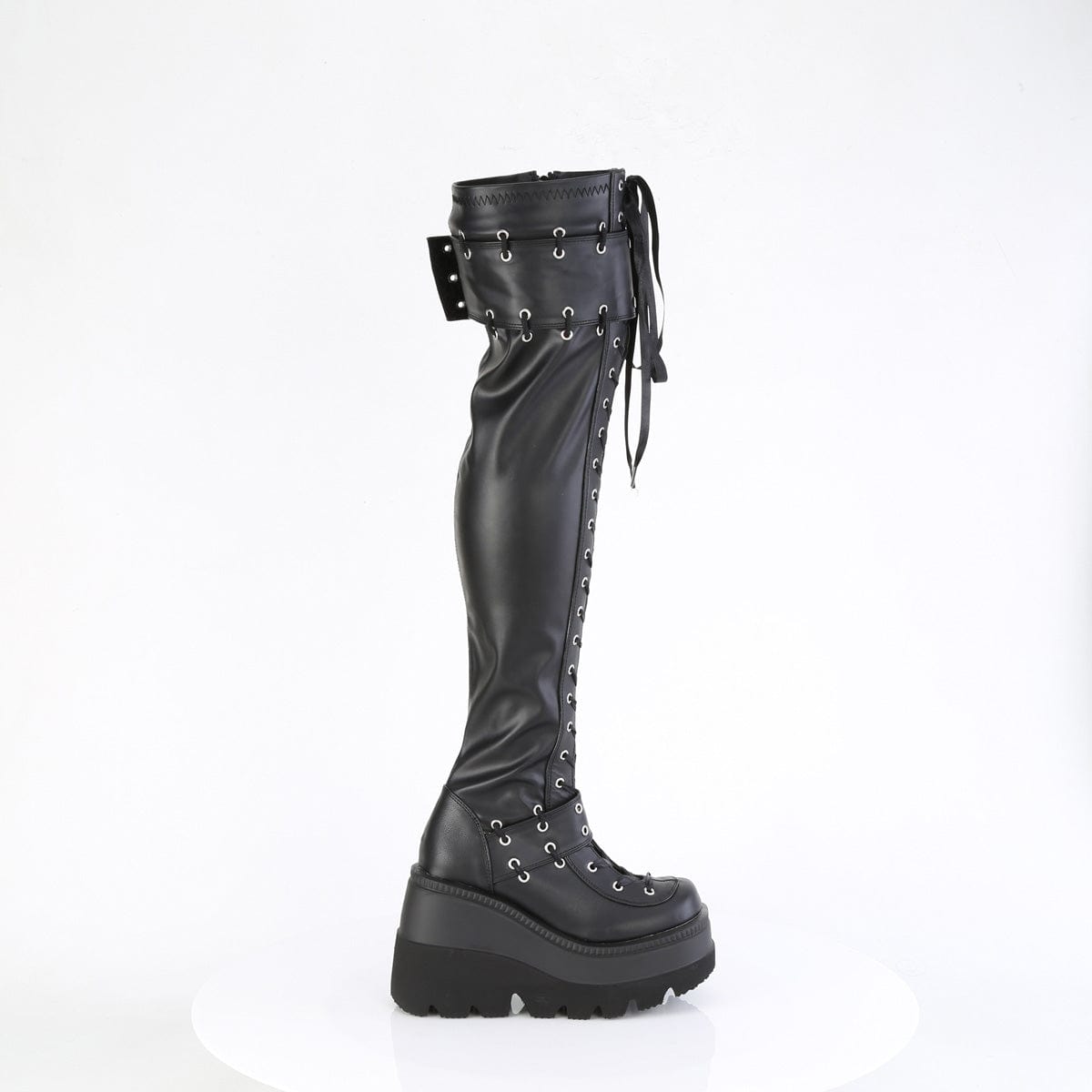 SHAKER-325 Black Vegan Leather Demonia US Size (Women's): 6