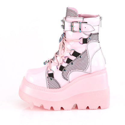 SHAKER-60 Baby Pink Hologram Ankle Boot Demonia US Size (Women's): 6