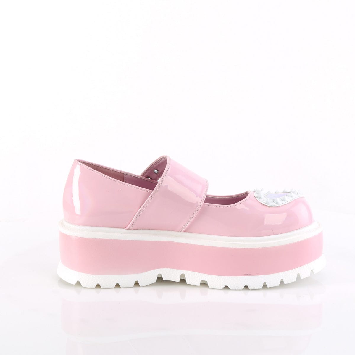 SLACKER-25 Baby Pink Hologram Patent Demonia US Size (Women's): 6