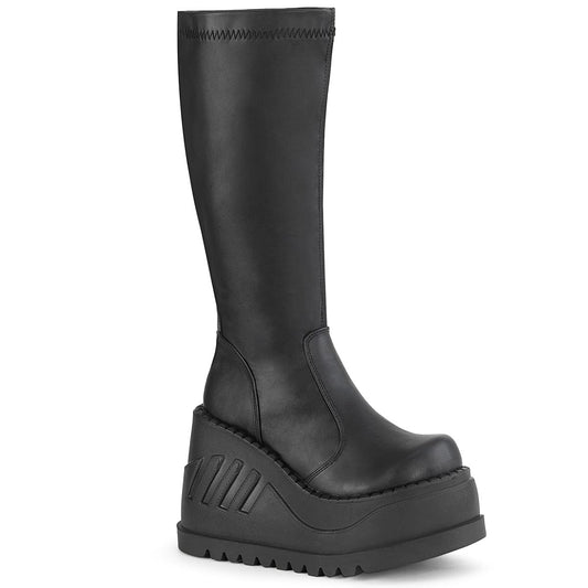 STOMP-200 Black Stretch Vegan Leather Demonia US Size (Women's): 5