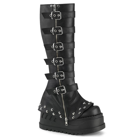 STOMP-223 Black Vegan Leather Demonia US Size (Women's): 6