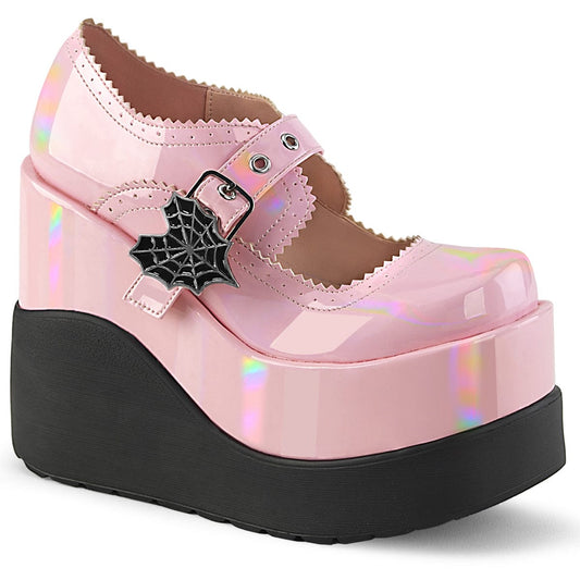 VOID-38 Baby Pink Hologram Patent Demonia US Size (Women's): 6